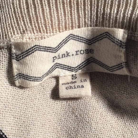 Pink Rose tunic sweater dress black cream stripes S - Picture 5 of 5